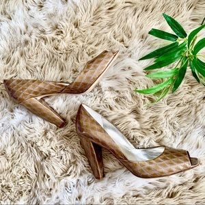 ENZO ANGIOLINI, Patent Leather Peep Toe Heels